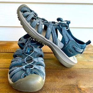 Women’s Size 10 Keens Blue Covered Toe Waterproof Sandals Outdoor Hiking Camp
